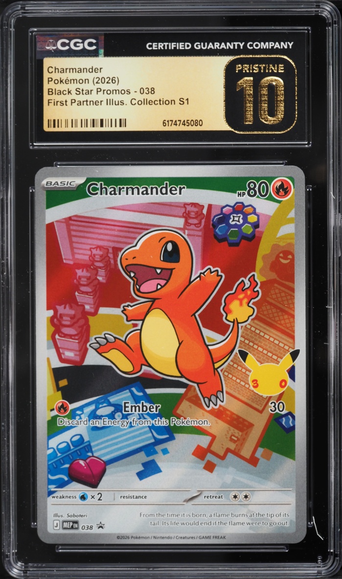 2026 Pokemon Mega Promo First Partner Illustration S1 Full Art Charmander #38 CGC 10 PRISTINE