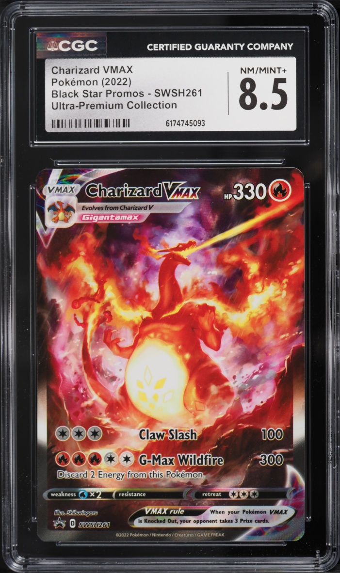 2022 Pokemon Sword & Shield Promo Ultra Premium Alt Art Charizard VMAX #SWSH261 CGC 8.5 NM-MT+
