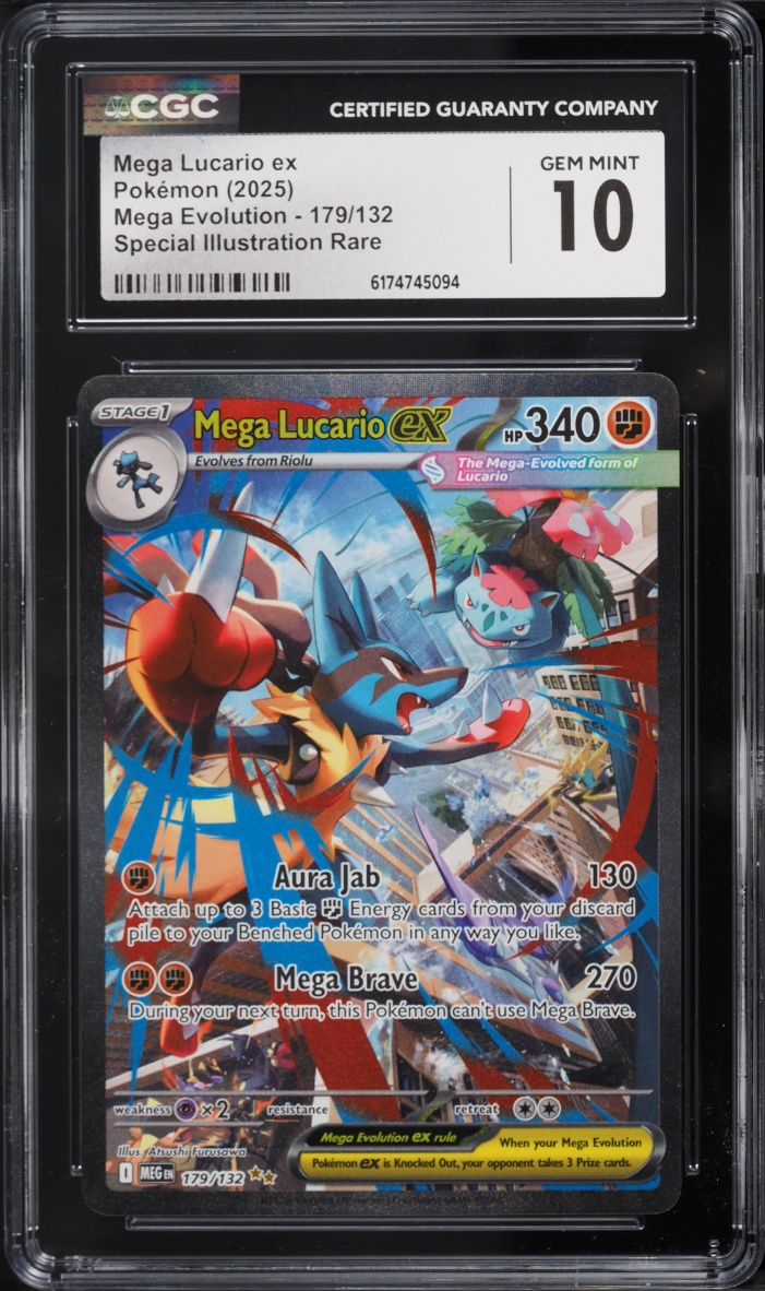 2025 Pokemon Mega Evolution SIR Mega Lucario EX #179 CGC 10 GEM MINT