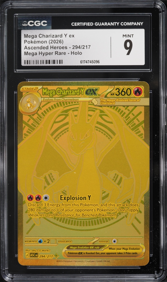 2026 Pokemon Mega Evolution Ascended Heroes MHR Mega Charizard Y EX #294 CGC 9 MINT