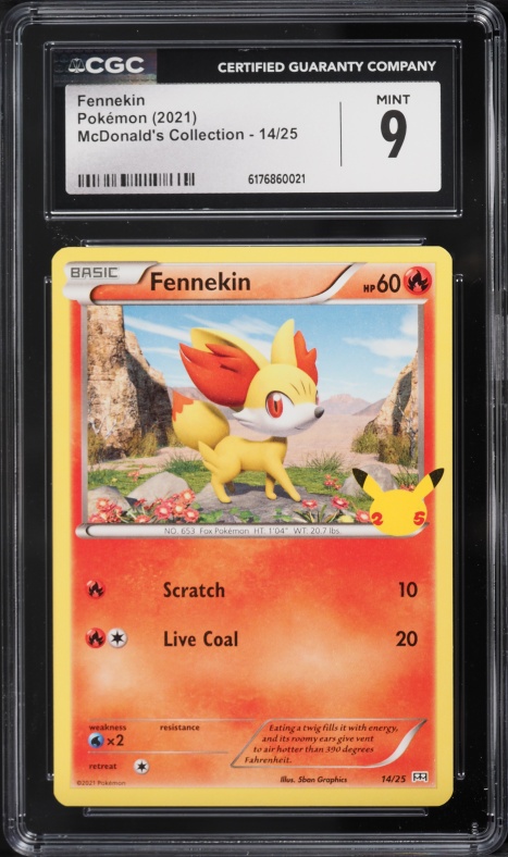 2021 Pokemon Sword & Shield Mcdonald's Collection Fennekin #14 CGC 9 MINT