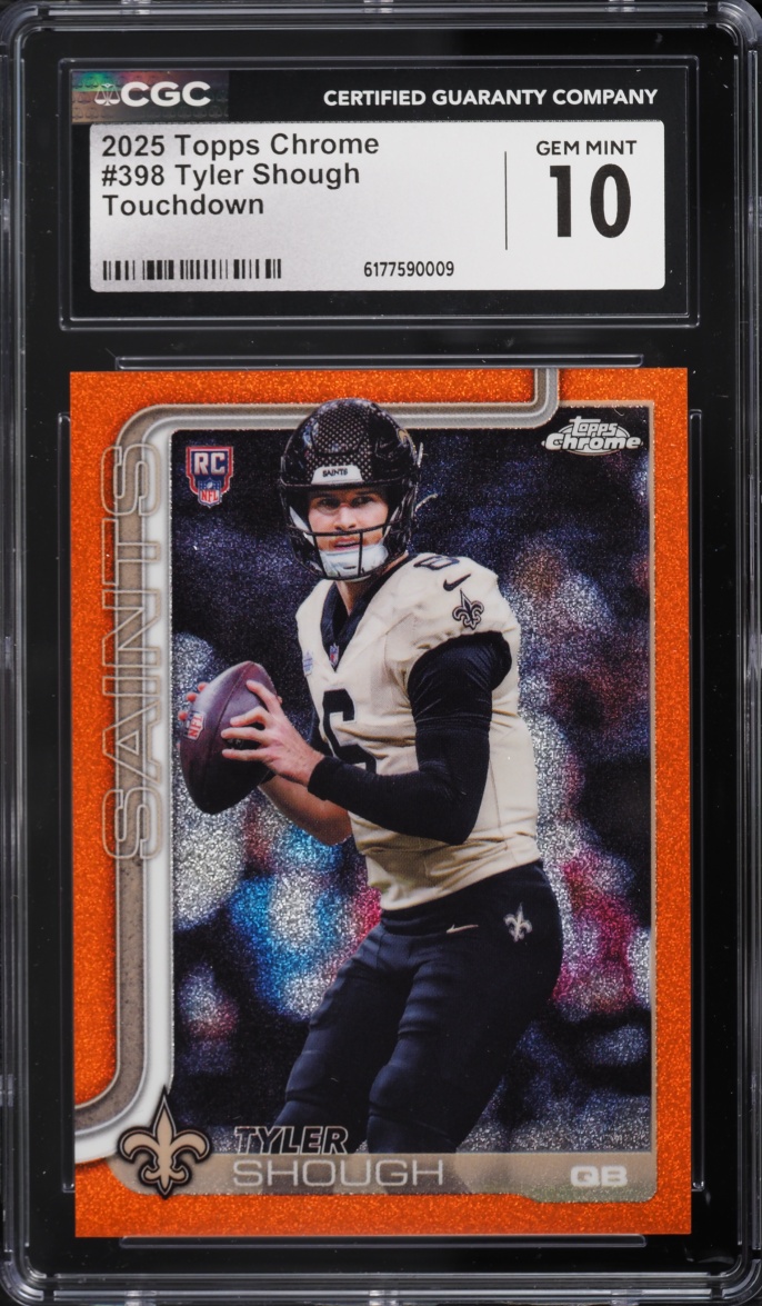 2025 Topps Chrome Touchdown Tyler Shough ROOKIE #398 CGC 10 GEM MINT