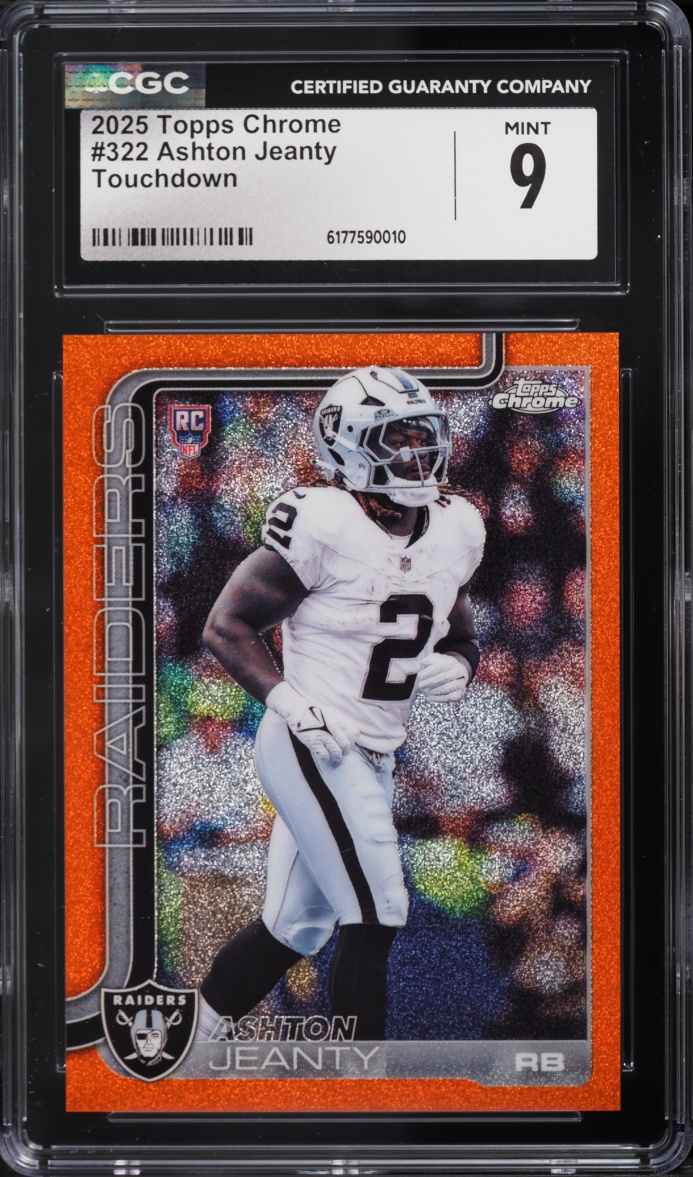 2025 Topps Chrome Touchdown Ashton Jeanty ROOKIE #322 CGC 9 MINT