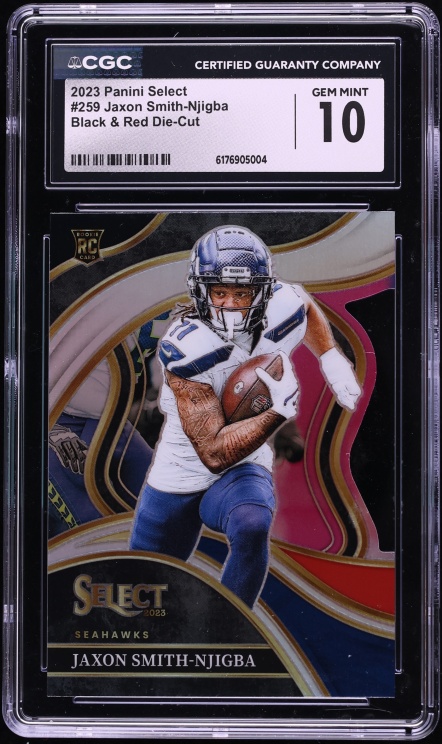 2023 Select Club Level Black & Red Die-Cut Jaxon Smith-Njigba ROOKIE #259 CGC 10 GEM MINT