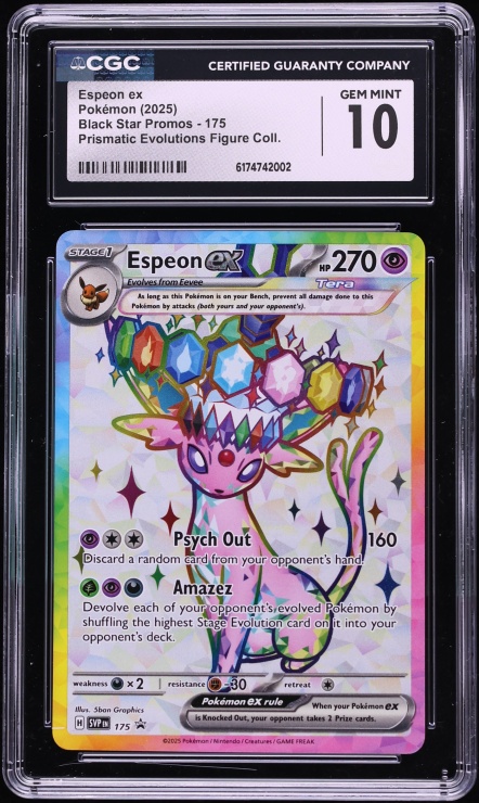 2025 Pokemon Scarlet & Violet Promo Prismatic Evolutions Premium Full Art Espeon Ex #175 CGC 10
