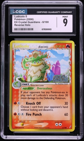 2006 Pokemon EX Crystal Guardians Reverse Holo Ludicolo #6 CGC 9 MINT