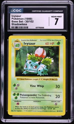 1999 Pokemon Base Set Shadowless Ivysaur #30 CGC 7 NRMT