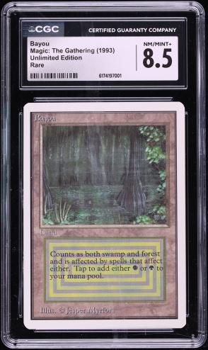 1994 Magic The Gathering MTG Revised Edition Dual Land Bayou PSA 9