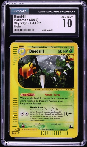 1999 Pokemon Base Set Shadowless 1st Edition Beedrill #17 PSA 9
