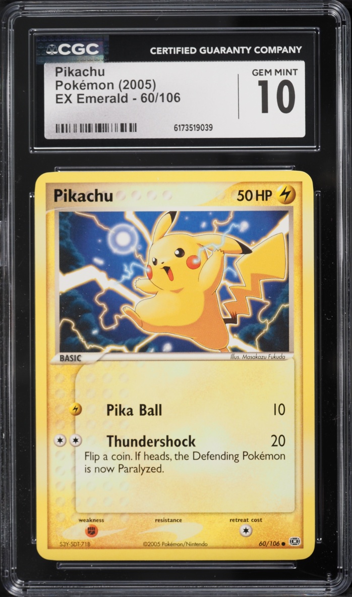 2005 Pokemon EX Emerald Pikachu #60 CGC 10 GEM MINT