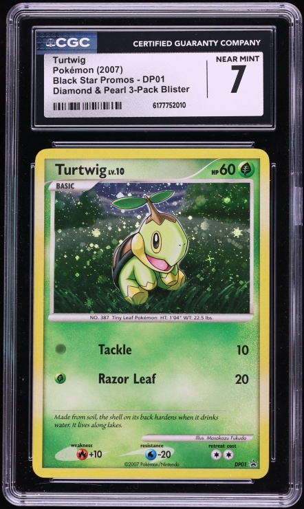 2007 Pokemon Diamond & Pearl Promo Holo Turtwig #DP01 CGC 7 NRMT