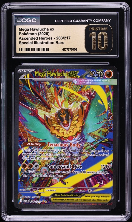 2026 Pokemon Mega Ascended Heroes SIR Mega Hawlucha Ex #283 CGC 10 PRISTINE