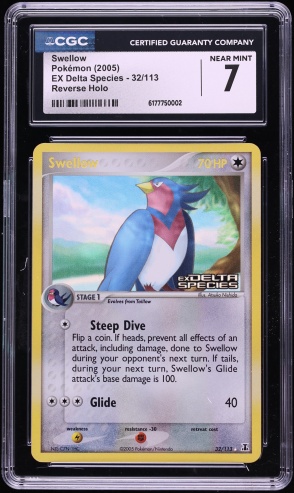 2005 Pokemon EX Delta Species Reverse Holo Swellow #32 CGC 7 NRMT
