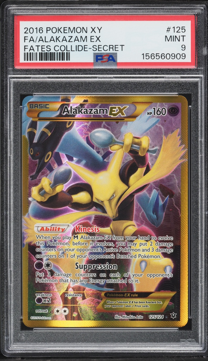 2016 Pokemon XY Fates Collide SEC Alakazam EX #125 PSA 9 MINT