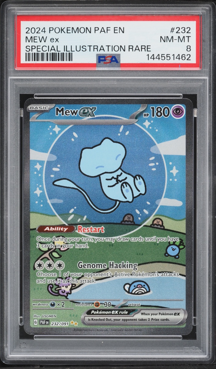 2024 Pokemon Scarlet & Violet Paldean Fates SIR Shiny Mew EX #232 PSA 8 NM-MT