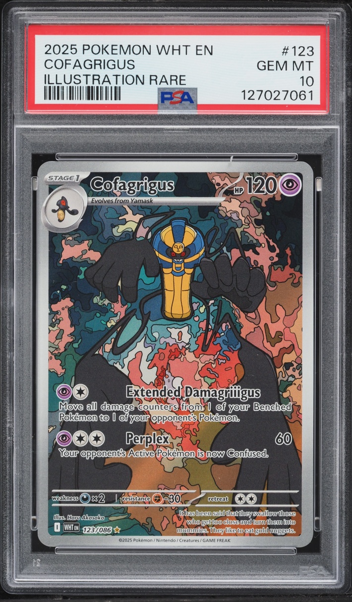 2025 Pokemon Scarlet & Violet White Flare IR Cofagrigus #123 PSA 10 GEM MINT