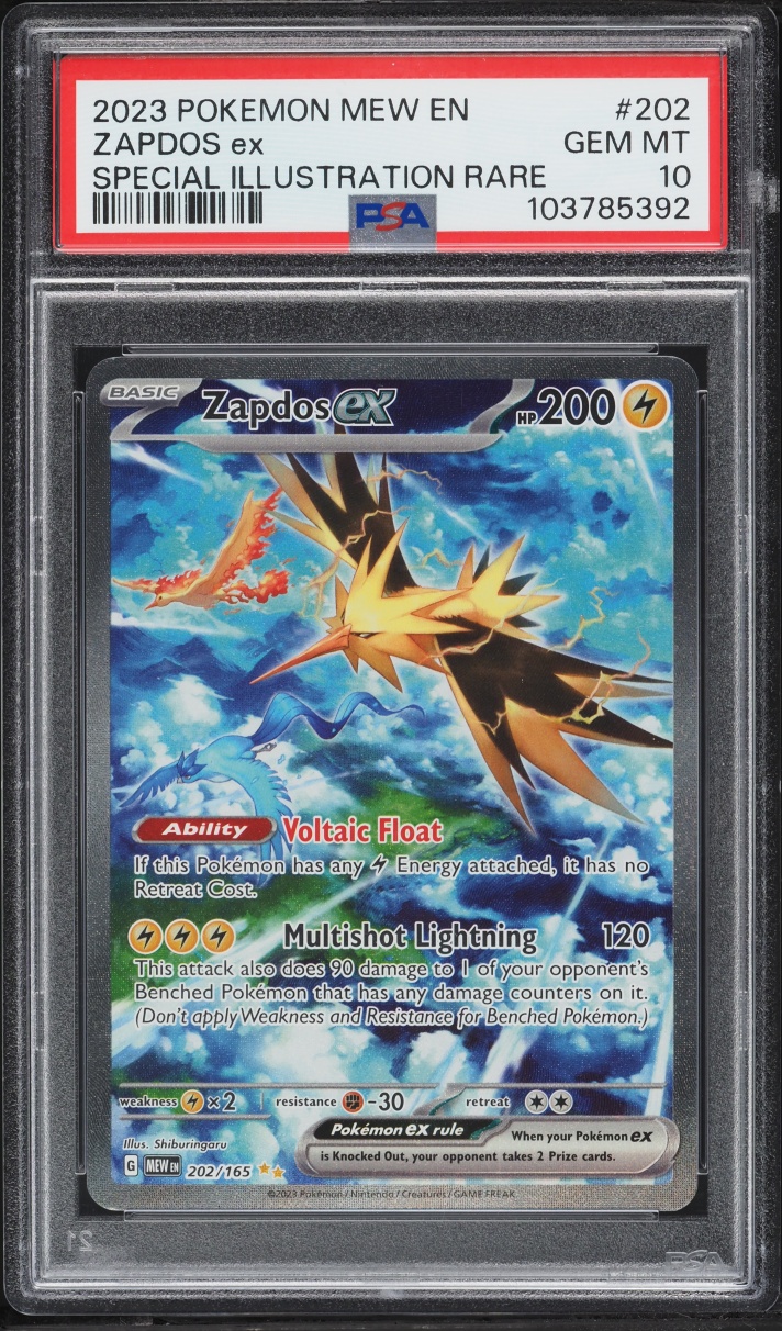 2023 Pokemon Scarlet & Violet 151 SIR Zapdos ex #202 PSA 10 GEM MINT