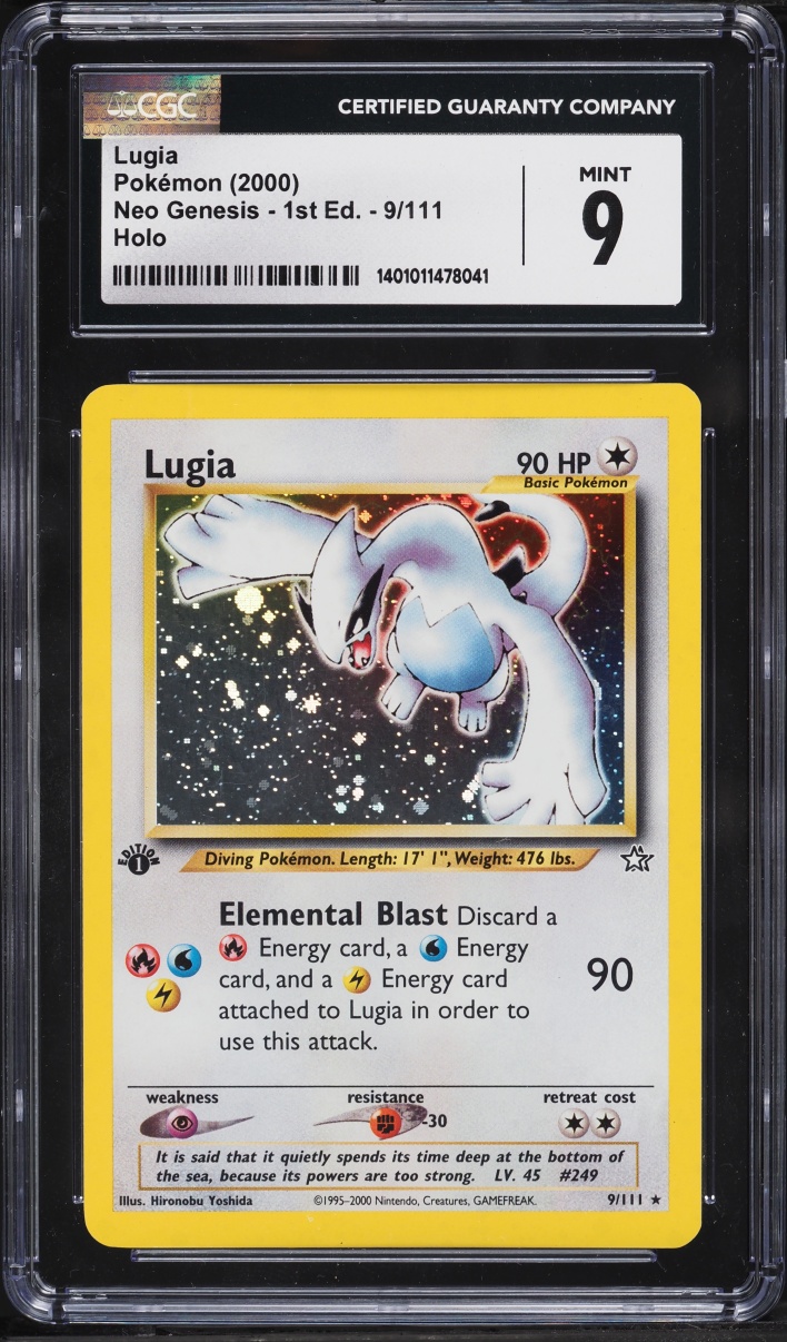 2000 Pokemon Neo Genesis 1st Edition Holo Lugia #9 CGC 9 MINT
