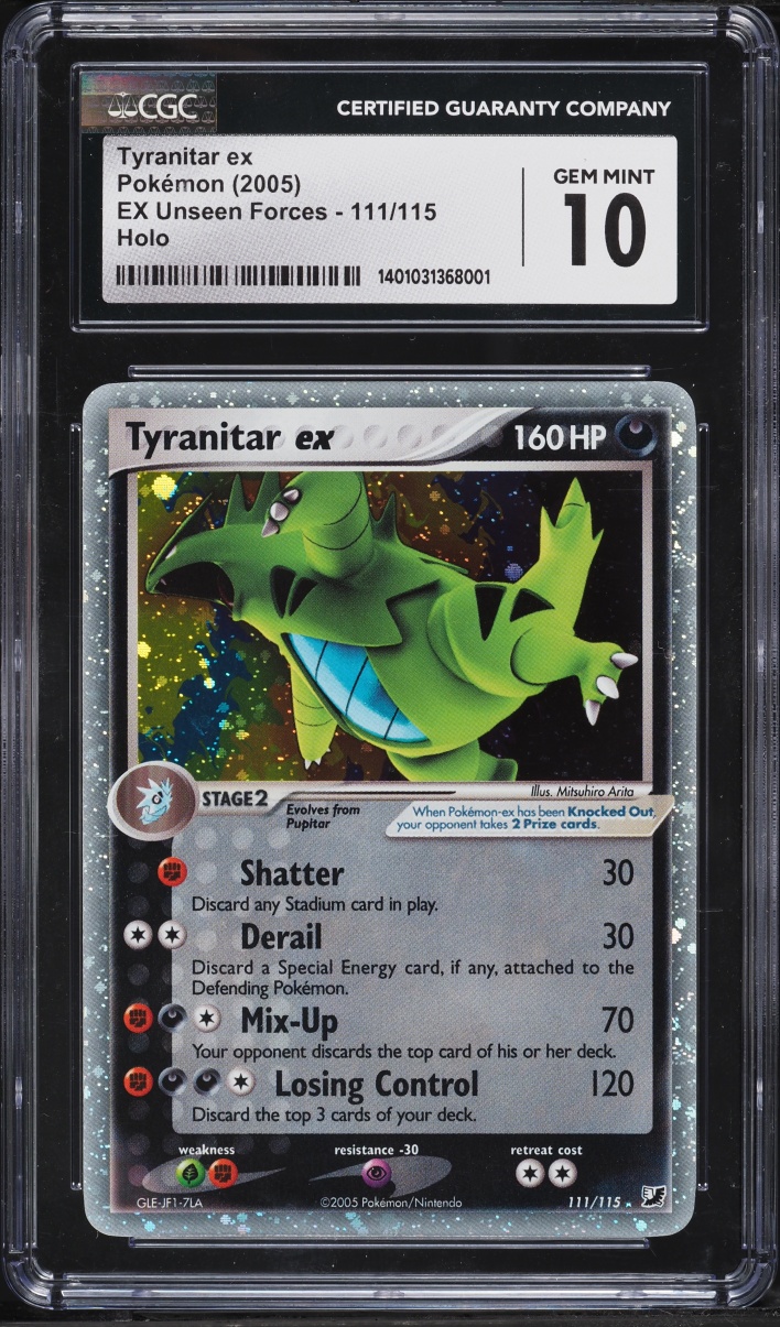 2005 Pokemon EX Unseen Forces Holo Tyranitar ex #111 CGC 10 GEM MINT