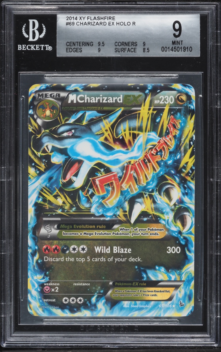 2014 Pokemon XY Flashfire Holo M Charizard EX #69 BGS 9 MINT