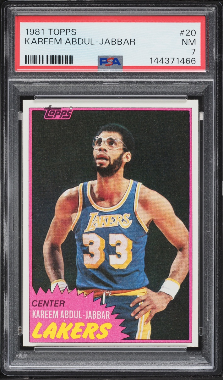 1981 Topps Basketball Kareem Abdul-Jabbar #20 PSA 7 NRMT