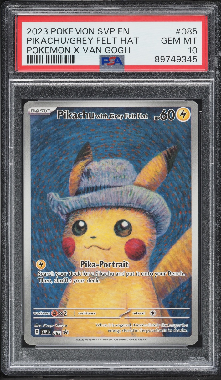 2023 Pokemon SV Promo Van Gogh Pikachu With Grey Felt Hat #85 PSA 10 GEM