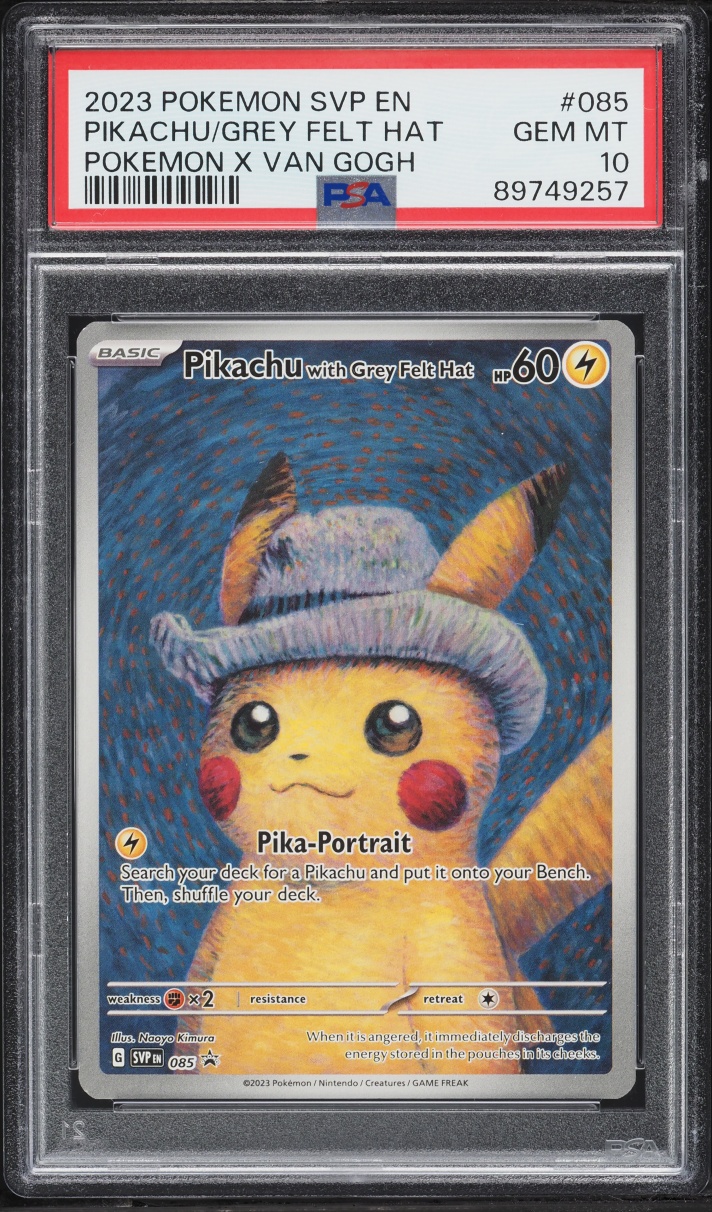 2023 Pokemon SV Black Star Promo Van Gogh Pikachu With Grey Felt Hat #85 PSA 10 GEM MINT