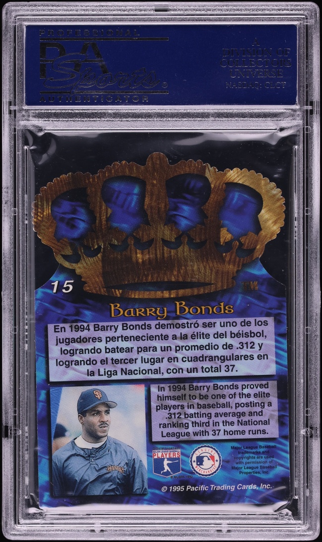 1995 Pacific Gold Crown Die-Cut Barry Bonds #15 PSA 10 GEM MINT
