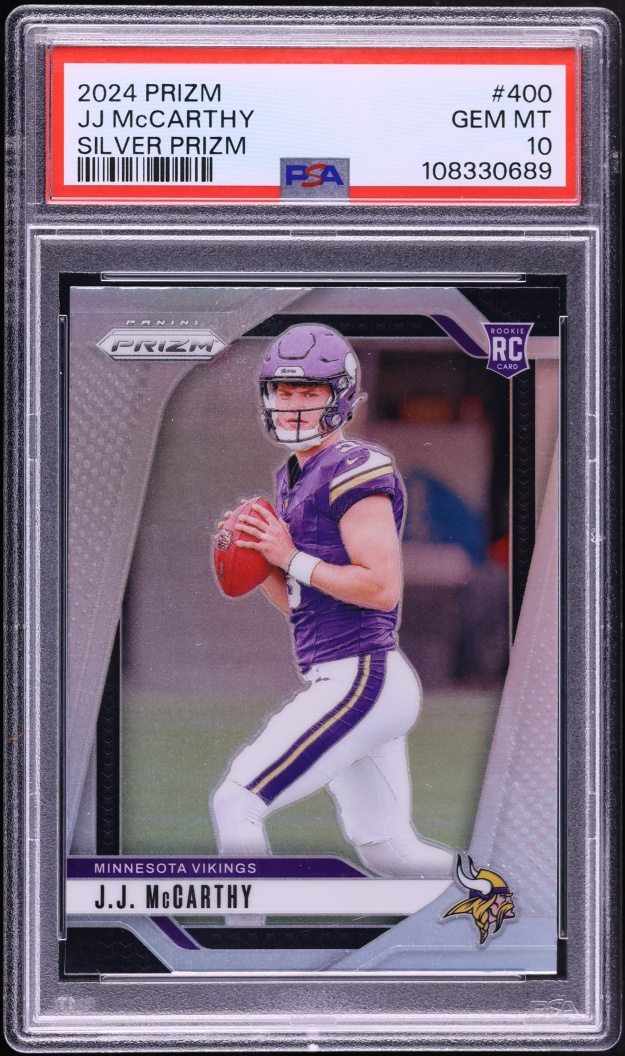 2024 Panini Prizm Silver J.J. McCarthy ROOKIE #400 PSA 10 GEM MINT