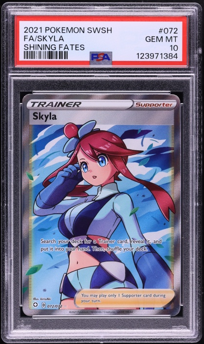 2021 Pokemon Sword & Shield Shining Fates Full Art Skyla #72 PSA 10 GEM MINT