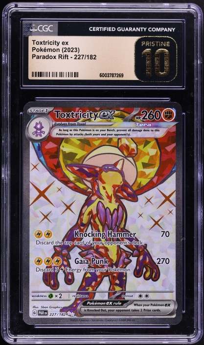 2023 Pokemon Scarlet & Violet Paradox Rift Full Art Toxtricity ex #227 CGC 10 PRISTINE