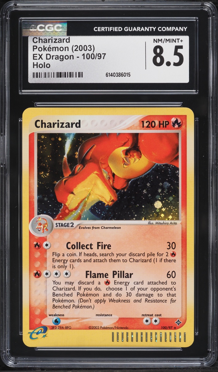 2003 Pokemon EX Dragon Holo Charizard #100 CGC 8.5 NM-MT+