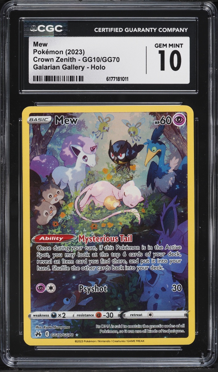 2023 Pokemon Sword & Shield Crown Zenith Galarian Gallery Full Art Mew #GG10 CGC 10 GEM MINT