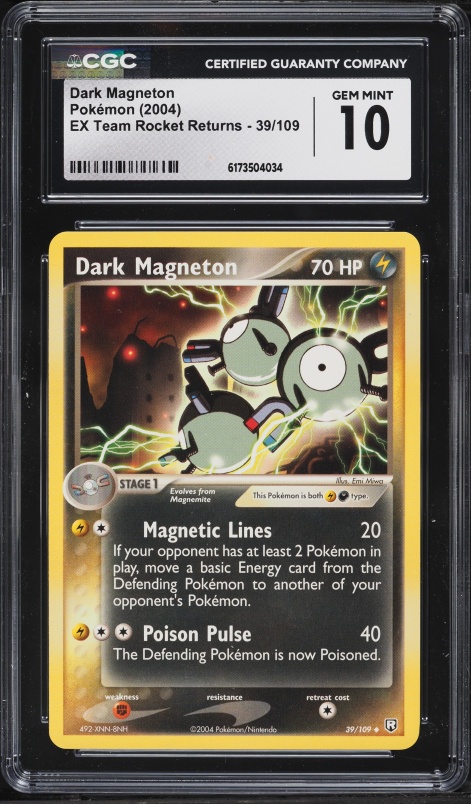 dark magneton pokemon card value (39/109) (Stamped) [EX: Team Rocket Returns] PSA 1st Edition Dark Magneton
