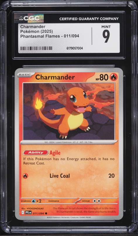 2025 Pokemon Mega Evolution Phantasmal Flames Charmander #11 CGC 9 MINT