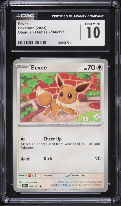 2023 Pokemon Scarlet & Violet Obsidian Flames Eevee #166 CGC 10 GEM MINT