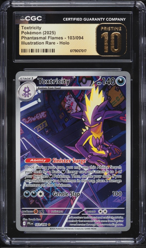 2025 Pokemon Mega Evolution Phantasmal Flames IR Toxtricity #103 CGC 10 PRISTINE