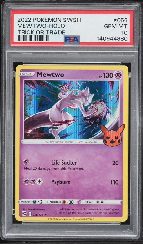 mewtwo pokemon card 56 172 056/172 - Brilliant Stars - Reverse Holo Rare Near Mint (NM) Flip a coin Mewtwo 056/172 NM Reverse Holo