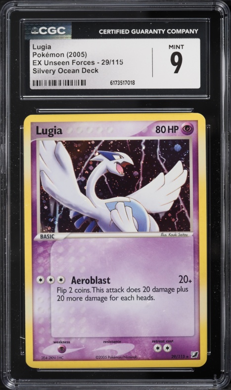 2005 Pokemon EX Unseen Forces Silvery Ocean Deck Lugia #29 CGC 9 MINT