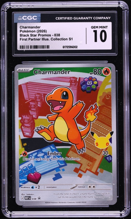 2026 Pokemon Mega Evolution Promo First Partner Illustration S1 Full Art Charmander #38 CGC 10
