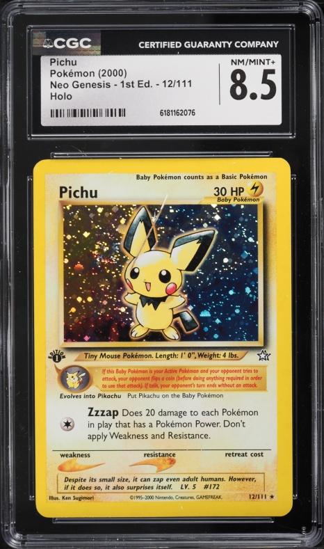 2000 Pokemon Neo Genesis 1st Edition Holo Pichu #12 PSA 1 PR on