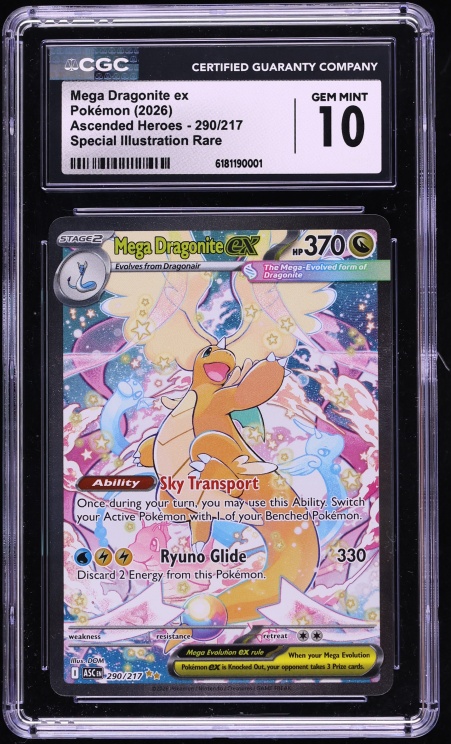 2026 Pokemon Mega Evolution Ascended Heroes SIR Mega Dragonite ex #290 CGC 10 GEM MINT