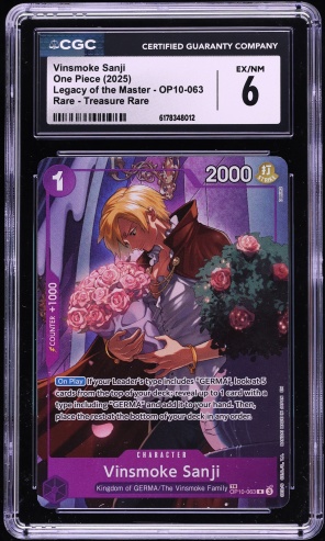 2025 One Piece Legacy Of The Master Treasure Rare Alt Art Vinsmoke