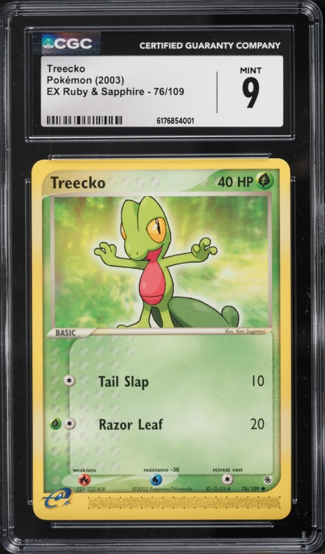 2003 Pokemon EX Ruby & Sapphire Treecko #76 CGC 9 MINT