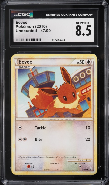 2010 Pokemon HeartGold & SoulSilver Undaunted Eevee #47 CGC 8.5 NM-MT+