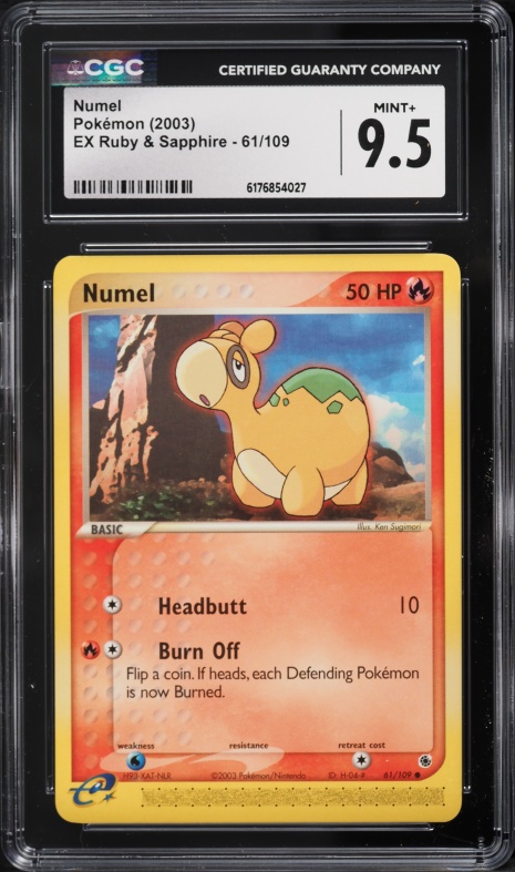 2003 Pokemon EX Ruby & Sapphire Numel #61 CGC 9.5 MINT+