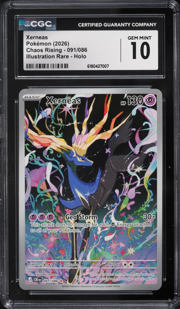 2026 Pokemon Mega Evolution Chaos Rising IR Xerneas #91 CGC 10 GEM MINT