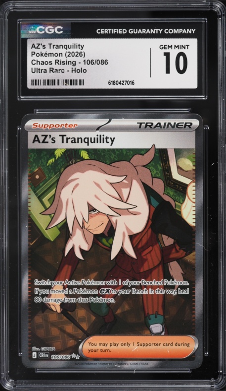 2026 Pokemon Mega Evolution Chaos Rising Full Art AZ's Tranquility #106 CGC 10 GEM MINT