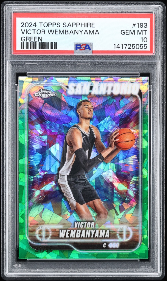 2024 Topps Chrome Sapphire Edition Green Victor Wembanyama /99 #193 PSA 10 GEM MINT