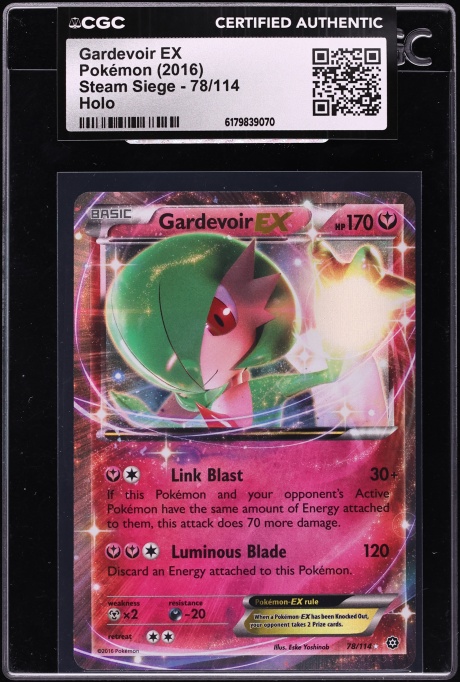 2016 Pokemon XY Steam Siege Holo Gardevoir Ex #78 CGC AUTH